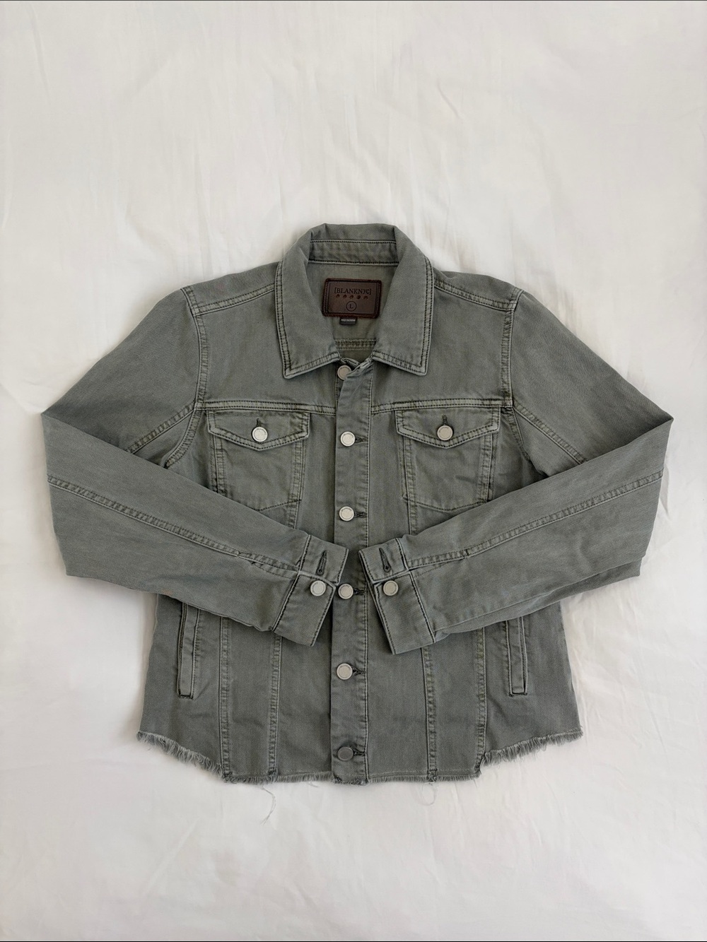 Blank NYC Olive-Grey Button Front Shirt Jacket